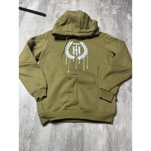 The Hideout Clothing THC Mens M‎ Hoodie Embroidered Army Green L-33